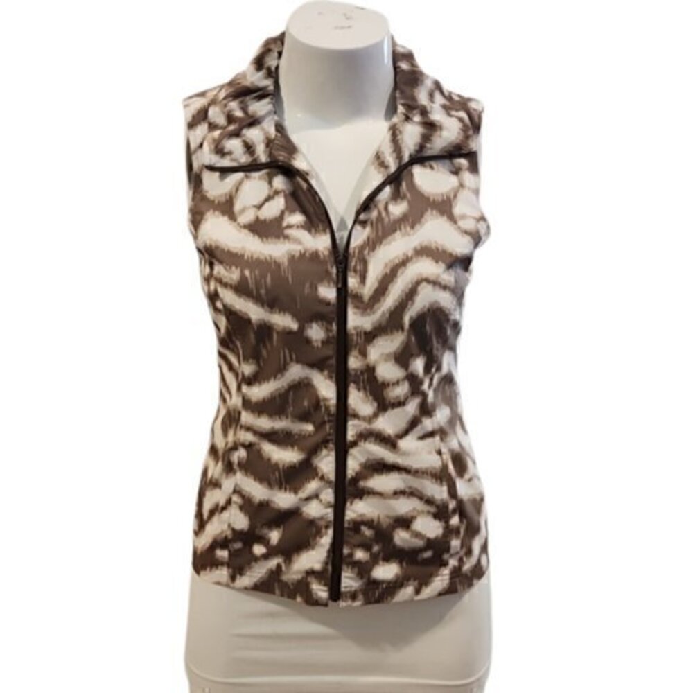 [Chico's] Animal Print Zip Up Vest - Size 1